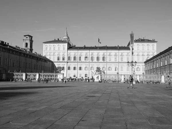 Palazzo Reale a Torino in bianco e nero — Foto Stock