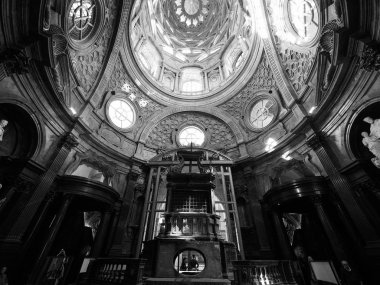 Capella della Sindone da siyah ve beyaz Torino