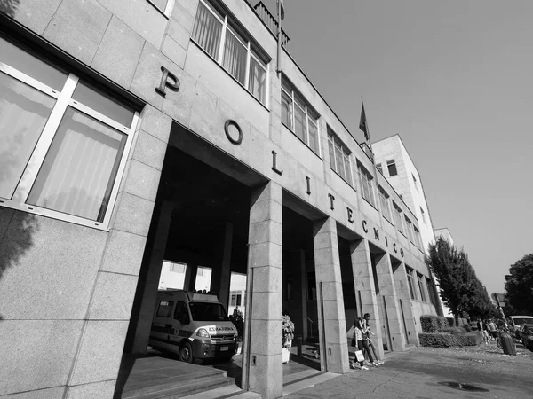 Politechnic school in Turin in black and white — Stock Photo, Image