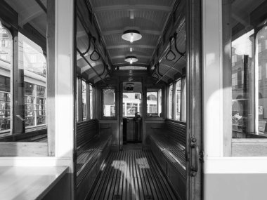 Siyah ve beyaz, Torino tramvay Festivali'nde Vintage 502 tramvay