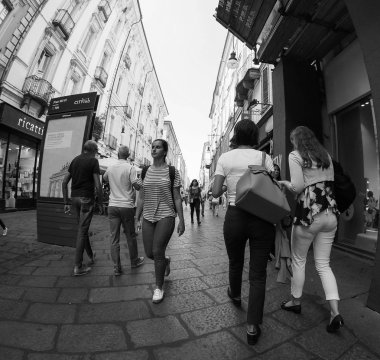 Siyah ve beyaz Torino şehir görünümünü