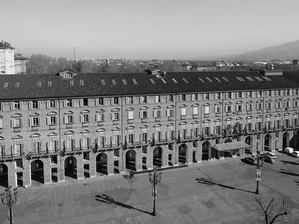 A légi felvétel a Turin, fekete-fehér — Stock Fotó