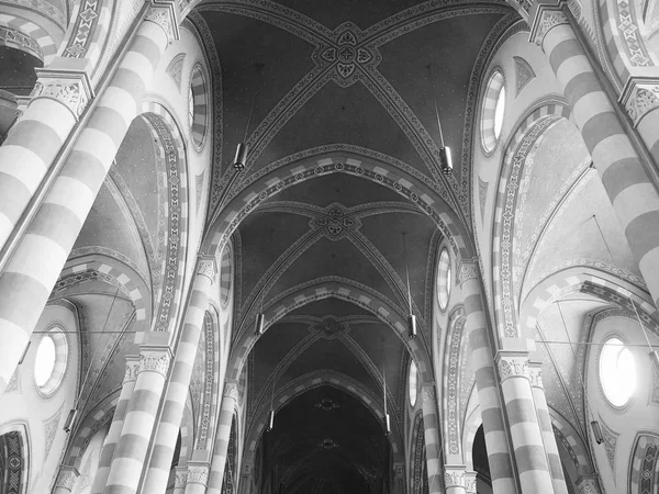 Cathédrale San Lorenzo à Alba en noir et blanc — Photo