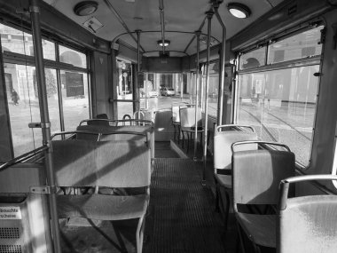 Siyah Torino tramvay Festivali'nde Vintage Almanca 3404 tramvay ve 
