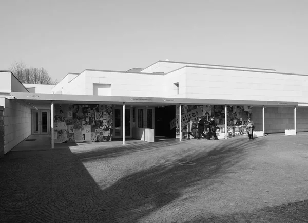 Fondazione Ferrero art gallery in Alba in black and white — Stock Photo, Image