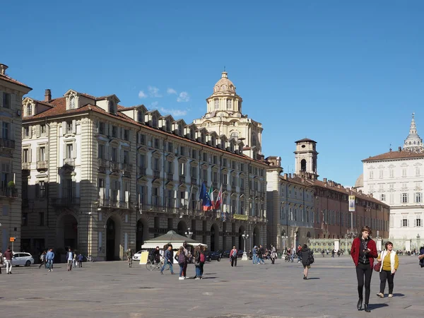 Площадь Кастелло в Турине — стоковое фото