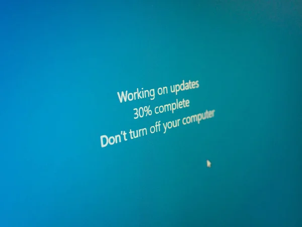 Komunikat aktualizacji systemu Windows — Zdjęcie stockowe