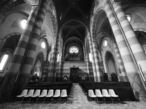 Cathédrale San Lorenzo à Alba en noir et blanc — Photo