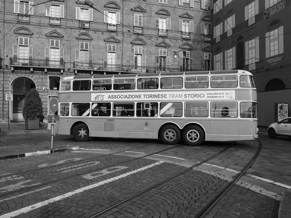 Ônibus vermelho de dois andares Viberti CV61 no Trolley Festival de Turim em — Fotografia de Stock
