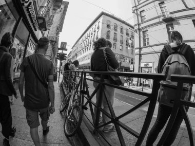 Siyah ve beyaz Torino şehir görünümünü