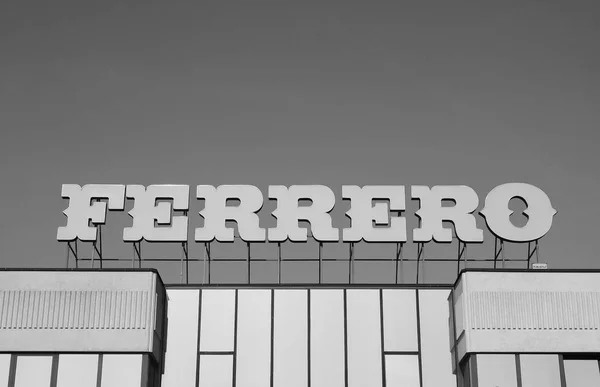 Ferrero headquarters in Alba in black and white — Stock Photo, Image