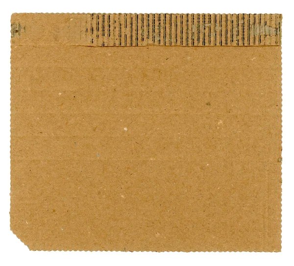 Marrom papelão ondulado textura fundo isolado sobre whit — Fotografia de Stock