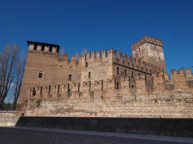 Castelvecchio'yu Köprüsü aka Scaliger köprü Verona
