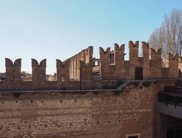 Castelvecchio starego zamku w mieście Werona — Zdjęcie stockowe