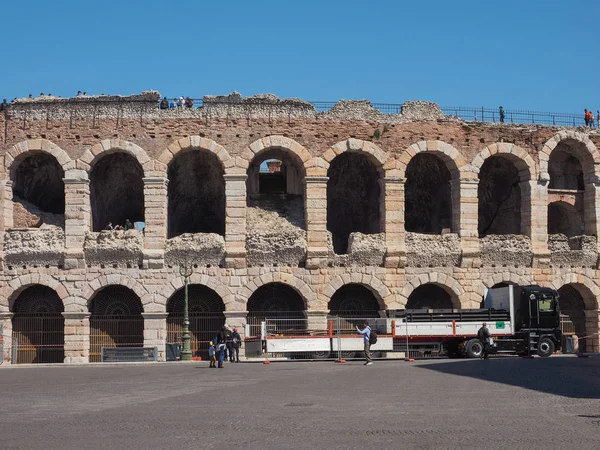 Verona Arena romersk amfiteater - Stock-foto