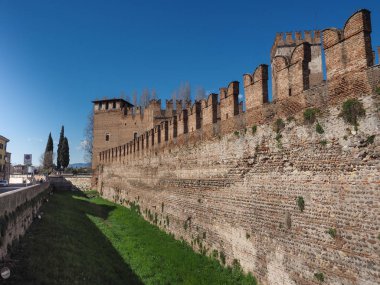 Castelvecchio'yu Köprüsü aka Scaliger köprü Verona