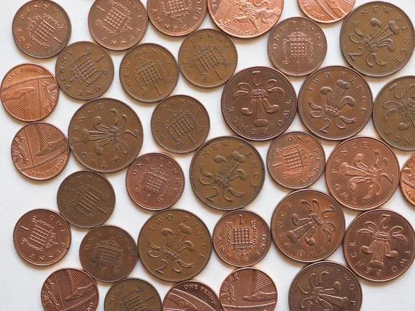 Penny i Pence Coins, Wielka Brytania — Zdjęcie stockowe