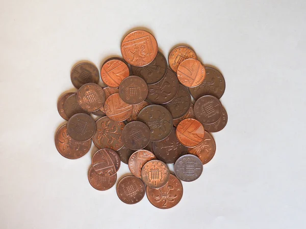 Penny and pence Coins, Storbritannien — Stockfoto