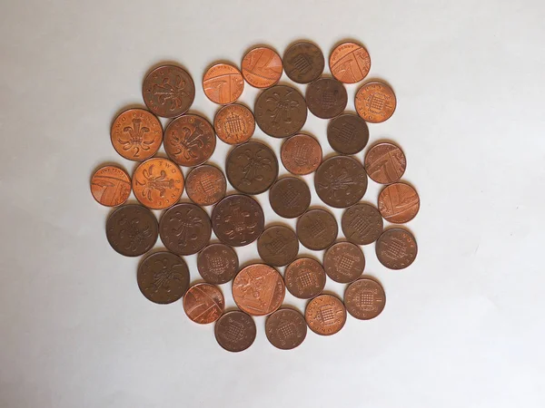 Penny and Pence coins, United Kingdom — Stock Photo, Image