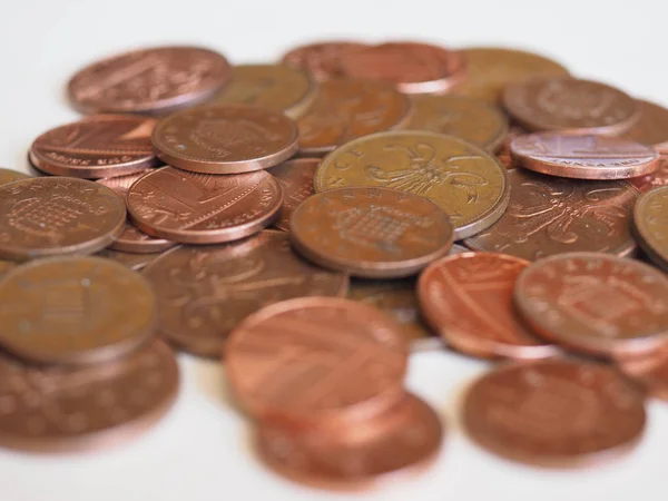 Penny and Pence coins, United Kingdom — Stock Photo, Image