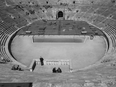 Verona Arena Roma amfi siyah ve beyaz