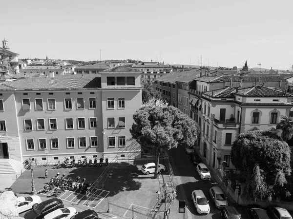 Vista aérea de Verona preto e branco — Fotografia de Stock