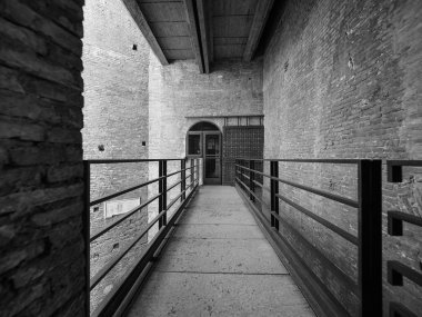Castelvecchio'yu Müzesi Verona siyah ve beyaz
