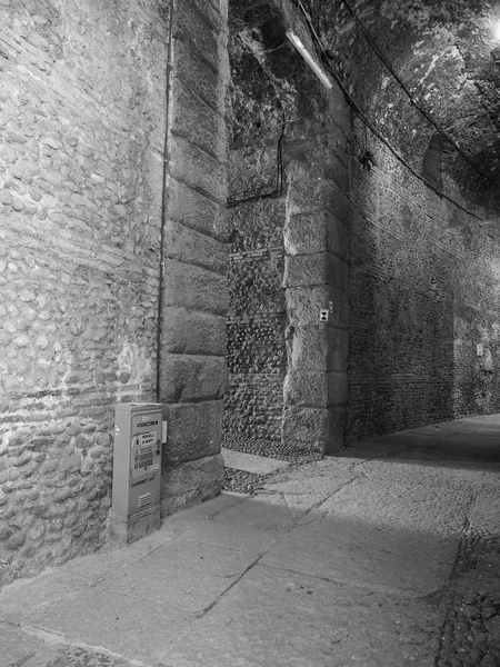 Arena roman amphitheatre black and white — Stock Photo, Image
