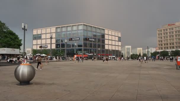 Berlin Germany Circa June 2019 People Alexanderplatz Square — Stock Video