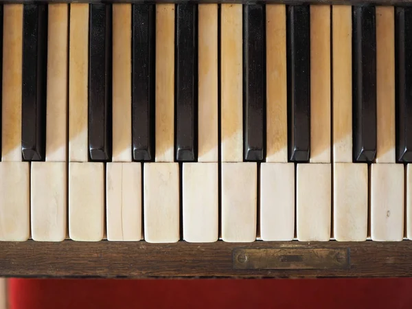 Szczegóły klawiszowe klawiatury fortepianu — Zdjęcie stockowe