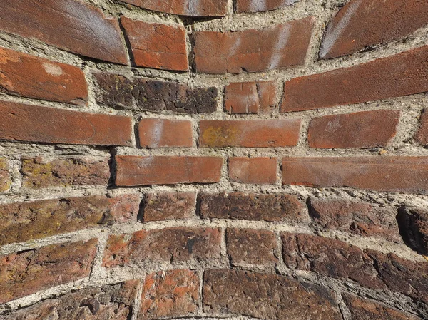 Curved red brick wall background — Stock Photo, Image