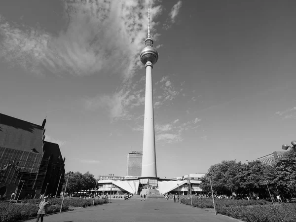 Fernsehturm (TV Tower) em Berlim em preto e branco — Fotografia de Stock