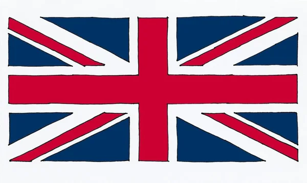 Hand dras flagga av Storbritannien (Uk) aka Union Jack — Stockfoto