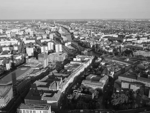 Letecký pohled na Berlín v černobílé — Stock fotografie