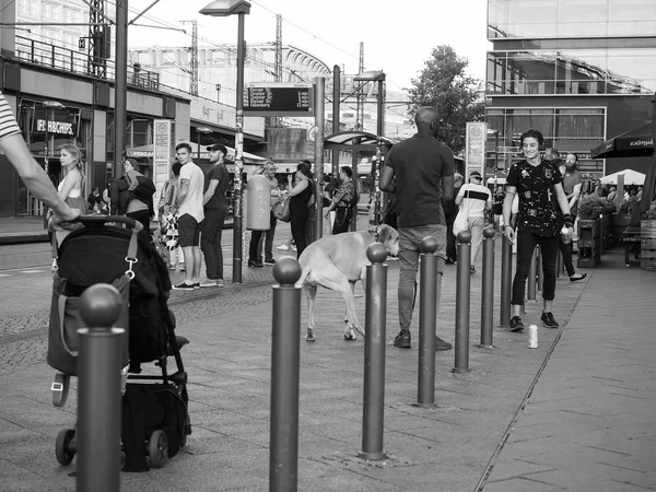 Alexanderplatz, Berlin, fekete-fehér — Stock Fotó