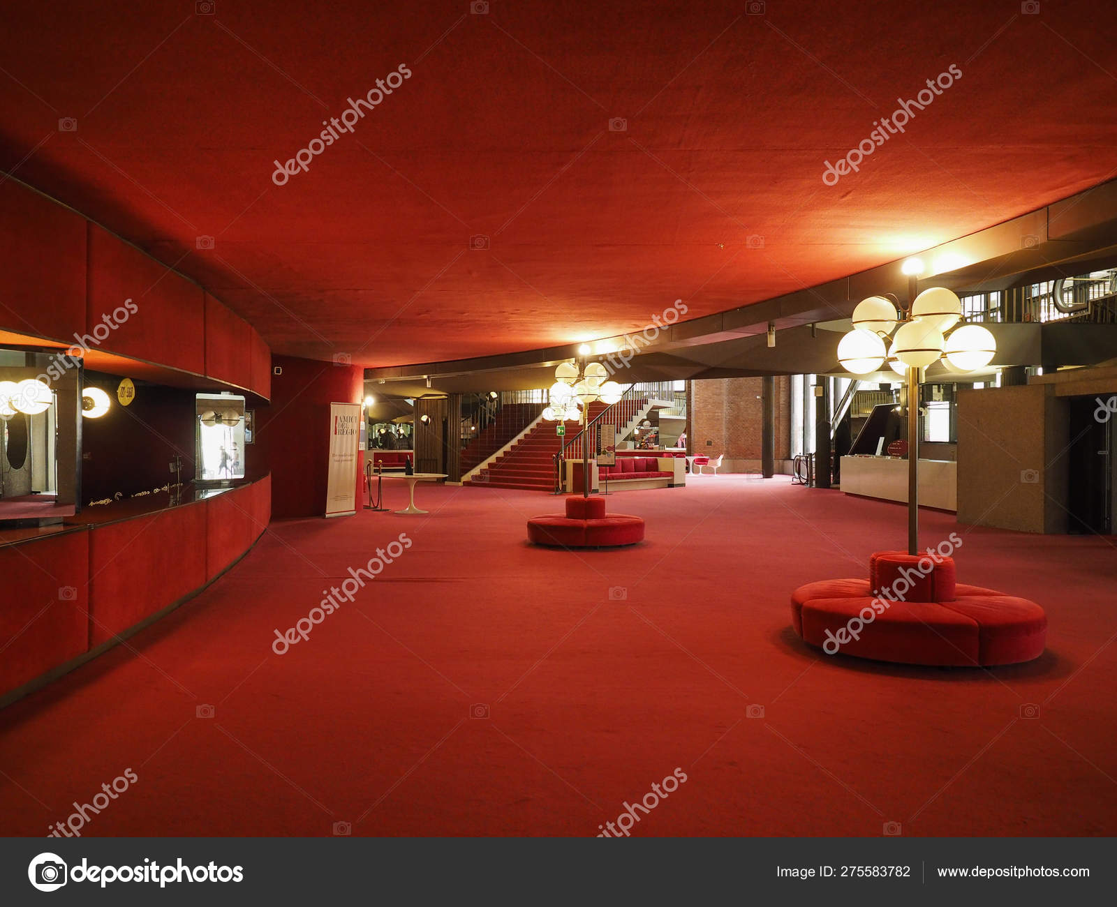 Teatro Regio Royal Theatre Foyer In Turin Stock Editorial