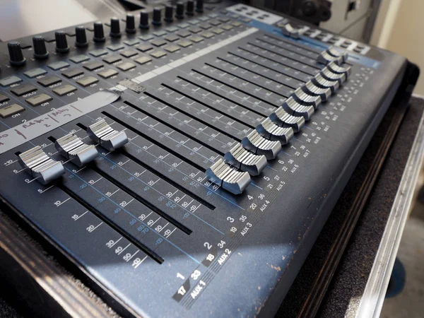 Soundboard mixer detail — Stockfoto