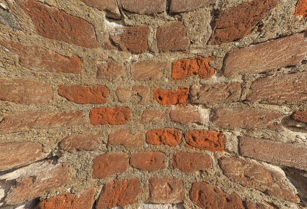 Fondo de pared de ladrillo rojo curvado — Foto de Stock