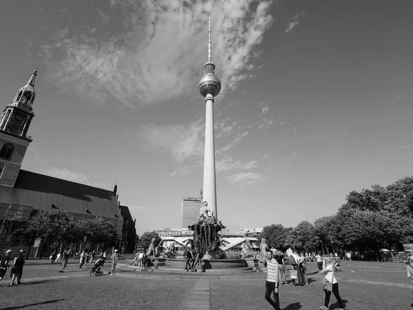 Fernsehturm in berlin in schwarz-weiß — Stockfoto