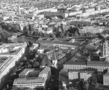 Berlin 'in siyah beyaz hava manzarası