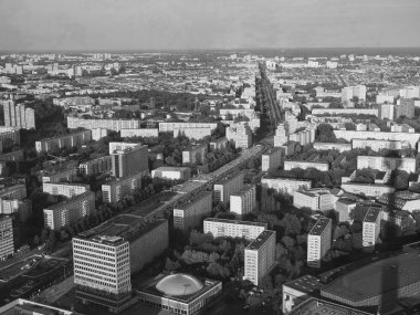 Berlin 'in siyah beyaz hava manzarası