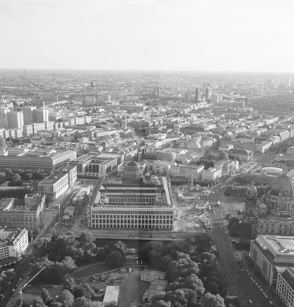 Letecký pohled na Berlín v černobílé — Stock fotografie