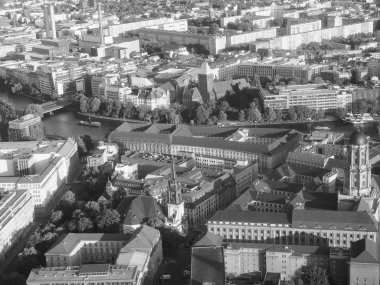 Berlin 'in siyah beyaz hava manzarası