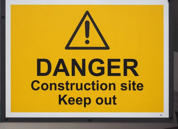 Perigo local de construção Mantenha fora sinal — Fotografia de Stock