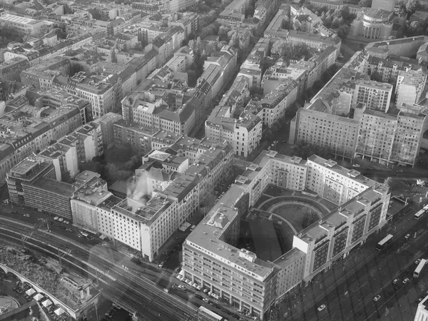 Berlin légi kilátása fekete-fehérben — Stock Fotó