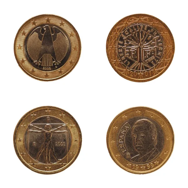 Monedas en euros, Unión Europea —  Fotos de Stock