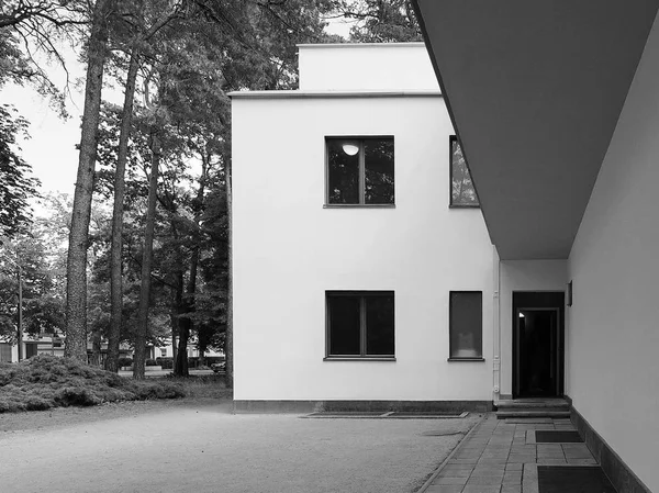 Bauhaus Meisterhaeuser i Dessau i svart-hvitt – stockfoto