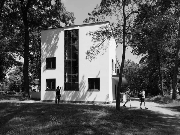 Bauhaus Meisterhaeuser Dessau fekete-fehérben — Stock Fotó