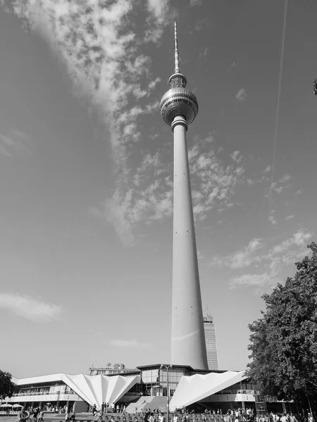 Fernsehturm (televisietoren) in Berlijn in zwart-wit — Stockfoto