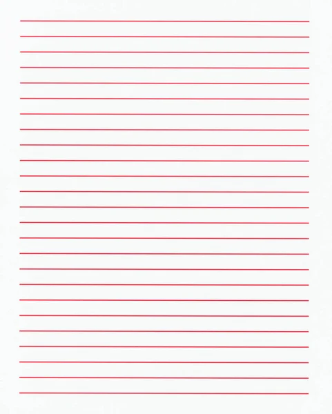 Lined white paper with red lines texture background — Stock Photo, Image